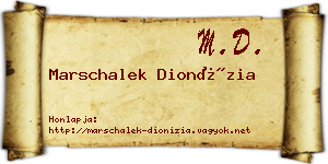 Marschalek Dionízia névjegykártya